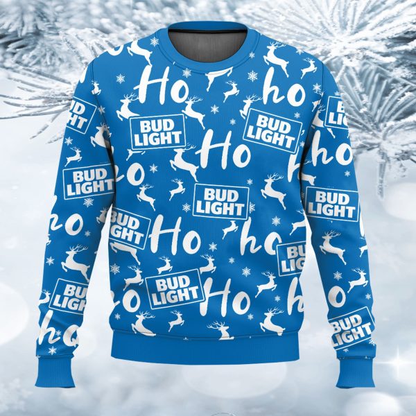 Bud Light Christmas Hohoho Ugly Sweater