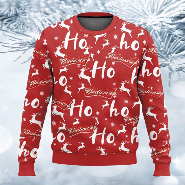 Budweiser Christmas Hohoho Ugly Sweater
