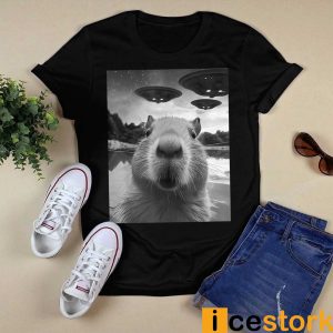 Capybara Selfie With UFOs Weird Shirt45