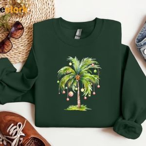 Casual Christmas Coconut Tree Ornament Sweatshirt