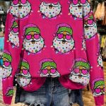 Casual Santa Print Sweatshirt