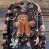 Christmas Gingerbread Man Print Sweatshirt