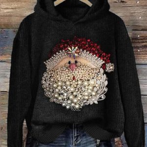 Christmas Santa Claus Jewel Art Sweatshirt