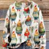 Cute Chickens Art Print Sweatshirt