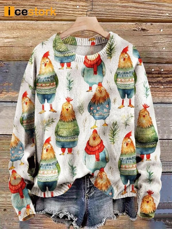 Cute Chickens Art Print Sweatshirt