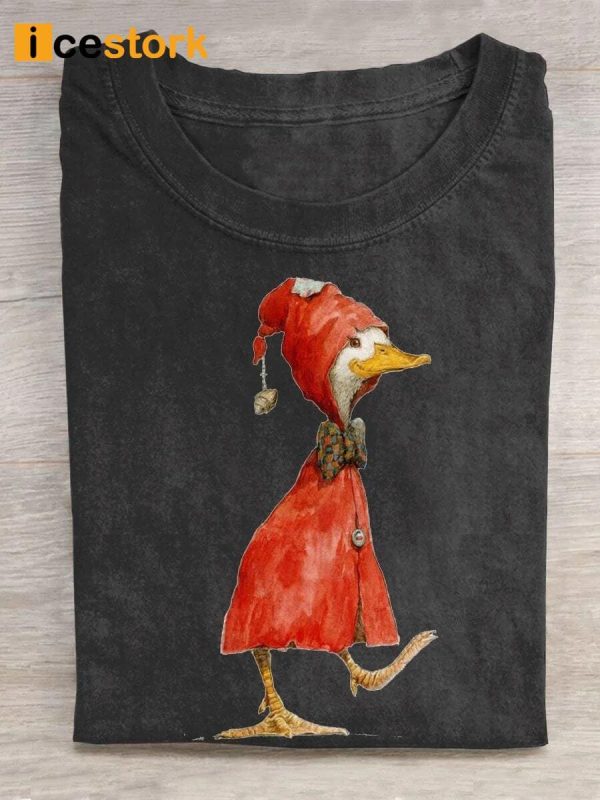 Cute Duck Art Print Casual Shirt