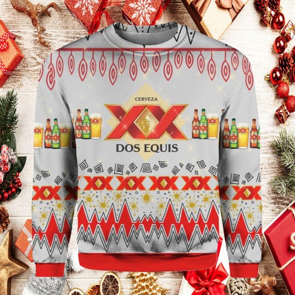 Dos Equis Beer 3D Print Ugly Christmas Sweater