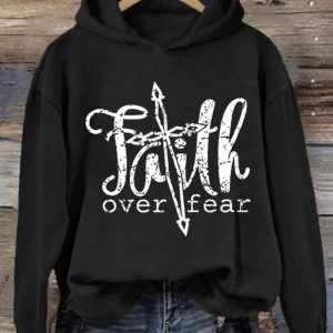 Faith Over Fear Printed Crewneck Sweatshirt