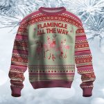 Flamingo All The Way Ugly Christmas Sweater