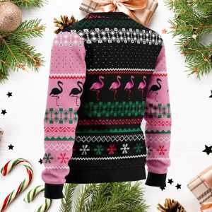 Flamingo Candy Cane Ugly Christmas Sweater