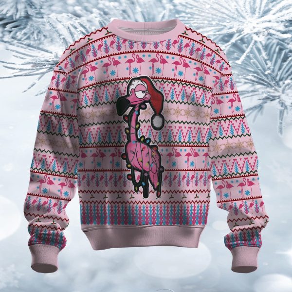 Flamingos Sweet Eyes Ugly Christmas Sweater