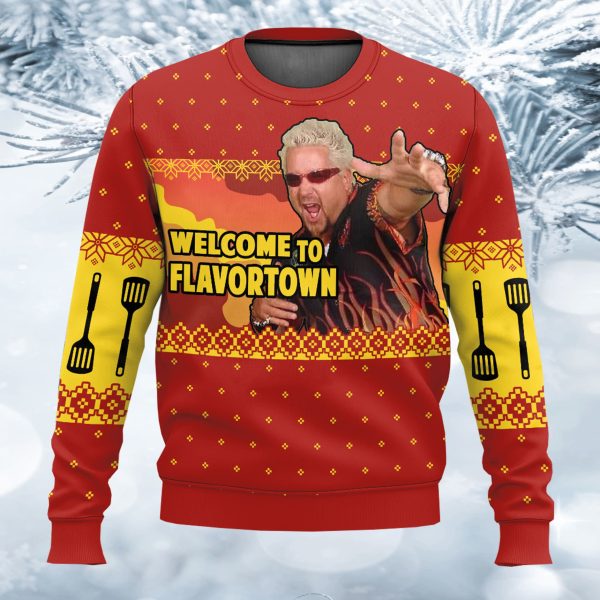 Guy Fieri Welcome To Flavortown Ugly Sweater