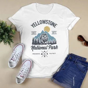 Vintage Retro Yellowstone National Park Hiking