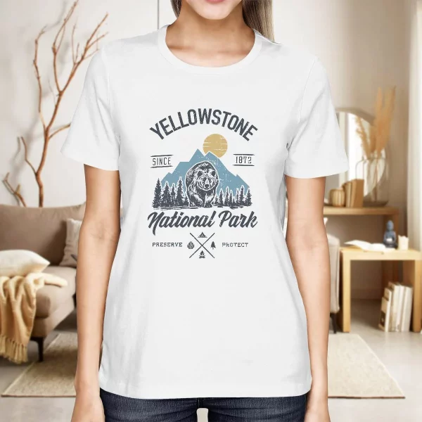 Vintage Retro Yellowstone National Park Hiking Shirt