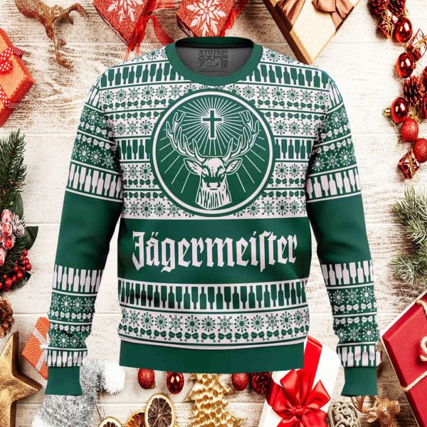 Jagermeister Green Ugly Christmas Sweater