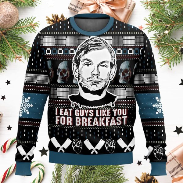 Jeffrey Dahmer Black And Blue Ugly Christmas Sweater