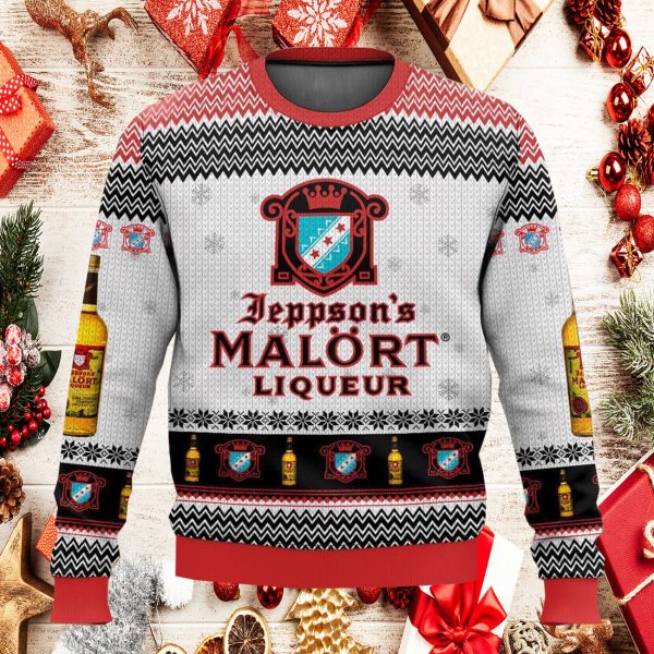 Jeppson’s Malort Liqueur Ugly Christmas Sweater