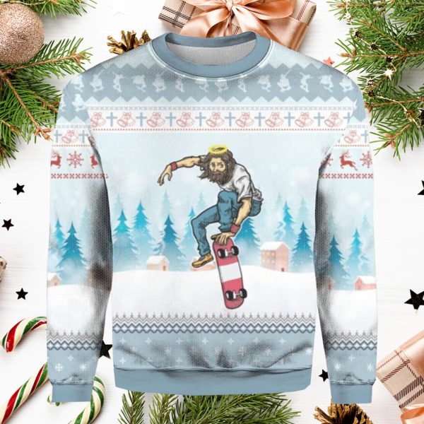 Jesus Saves Hockey Christmas Sweater