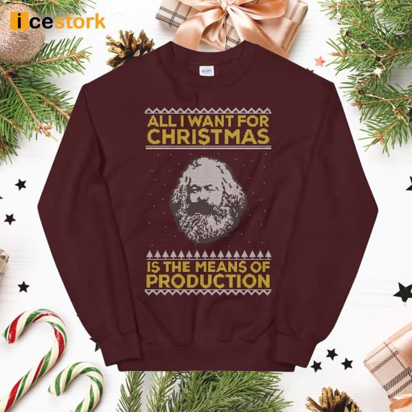 Karl Marx All I Want For Christmas Is The Means Of Production Sweatshirt