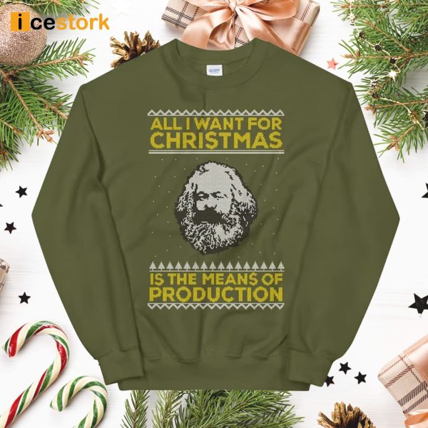 Karl Marx All I Want For Christmas Is The Means Of Production Sweatshirt