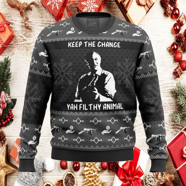 Keep the Change Ya Filthy Animal Home Alone Ugly Christmas Sweater