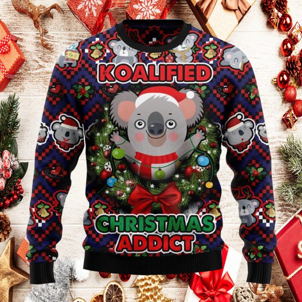 Koalified Christmas Addict Koala Ugly Christmas Sweater