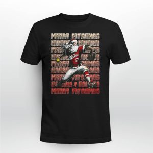 Merry Pitchmas Ho Ho Ho Softball Santa Pitching Shirt1