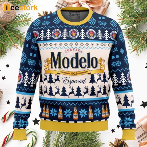 Modelo Especial Beer Ugly Christmas Sweater