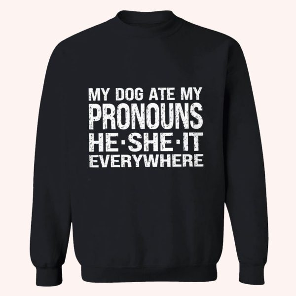 My Dog Ate My Pronouns He She It Everywhere Shirt