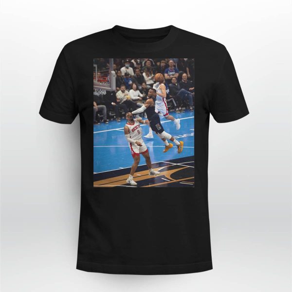 Russell Westbrook Dunk Covered Dillon Brooks Whole Face Shirt