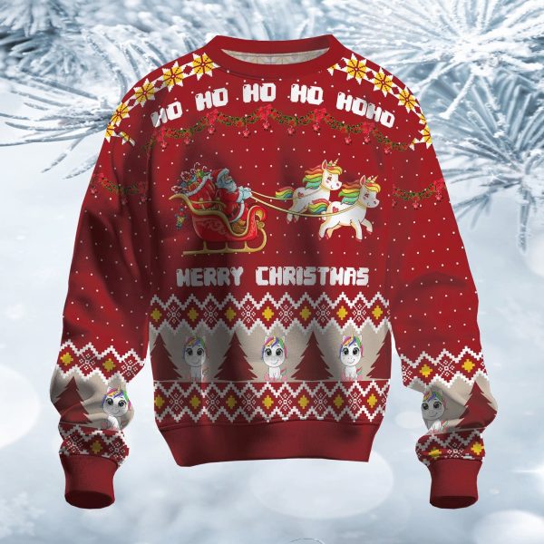Santa And Unicorn Ugly Christmas Sweater