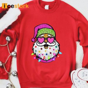 Santa With Sunglasses Christmas Sweatshirt