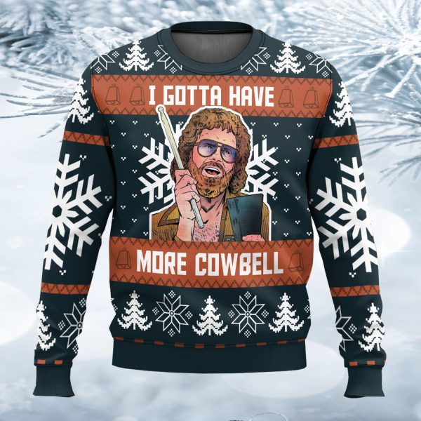 Saturday Night Live I Gotta Have More Cowbell Ugly Christmas Sweater