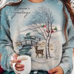 Season’s Greetings Printed Crewneck Sweatshirt