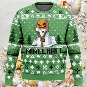 Snow Golem Minecraft Ugly Christmas Sweater