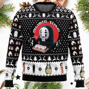 Sushi Time No Face Spirited Away Ugly Christmas Sweater