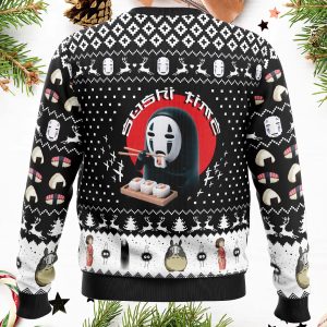 Sushi Time No Face Spirited Away Ugly Christmas Sweater1