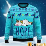 Unicorn Nope Ugly Christmas Sweater