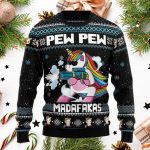 Unicorn Pew Pew Ugly Christmas Sweater