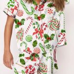 Women’s Christmas Candy Cane Pajama Set