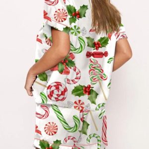 Women's Christmas Candy Cane Pajama Set