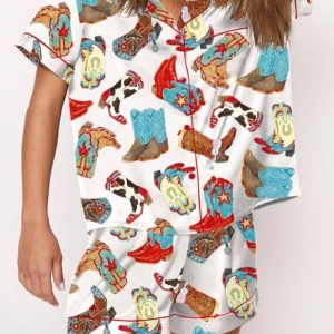 Women's Christmas Cowboy Boots Pajama Set