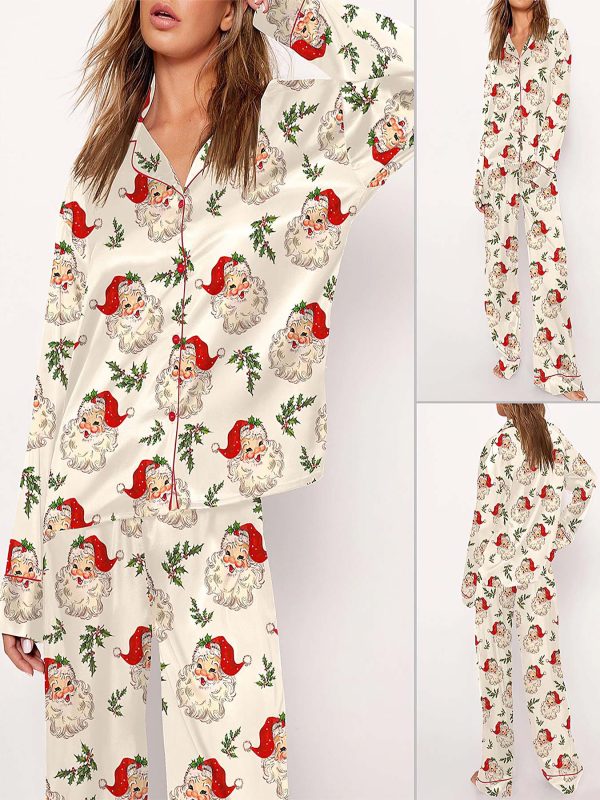 Women’s Christmas Santa Print Pajama Set