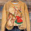 Women’s Vintage Christmas Print Sweatshirt