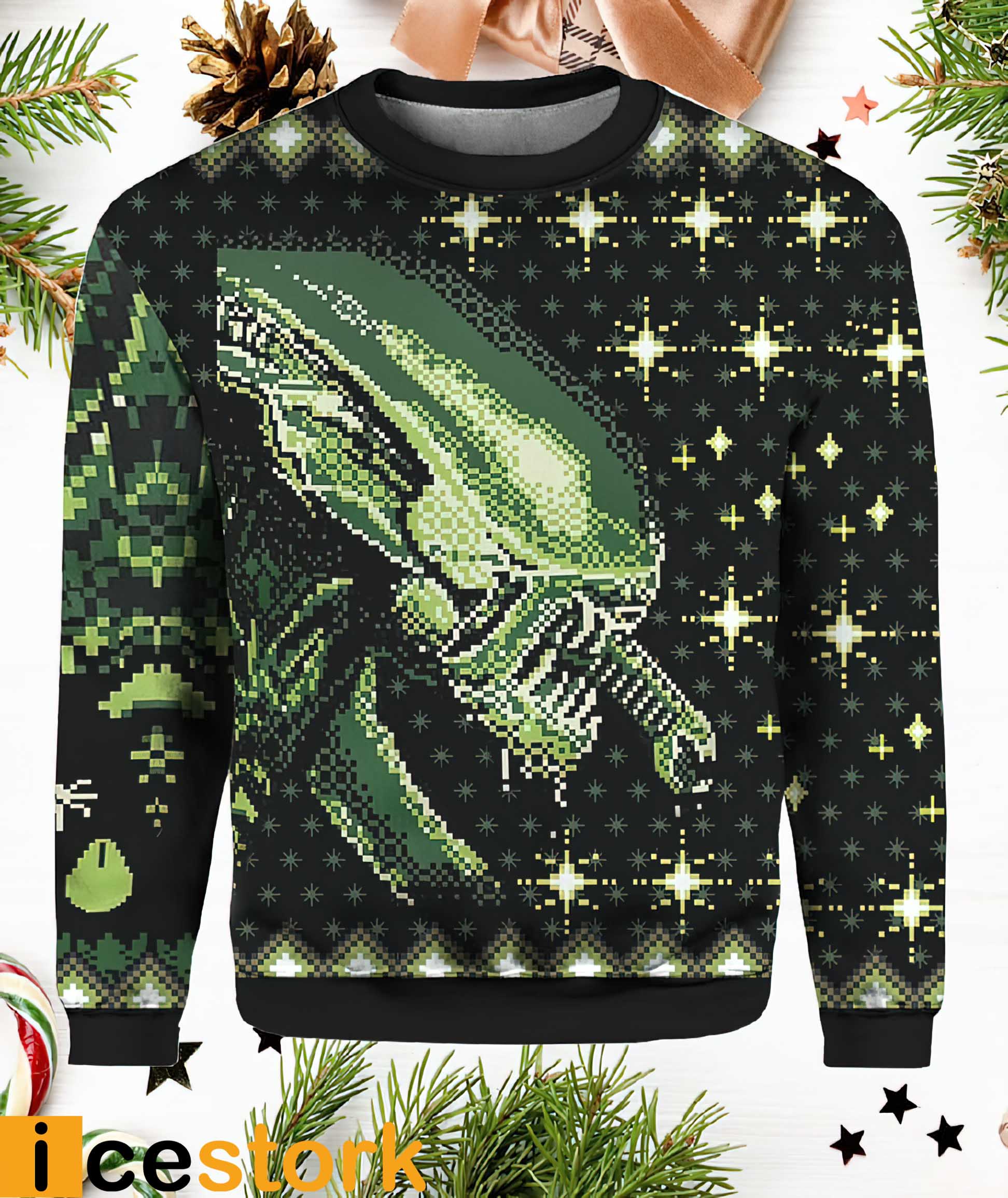 Alien Ugly Christmas Sweater Icestork