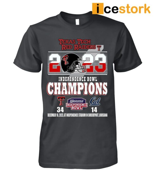 2023 Independence Bowl Champions Red Raiders 34-14 Cal Shirt