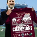 2023 Military Bowl Champions Virginia Tech Football 41-20 Tulane Football Shirt