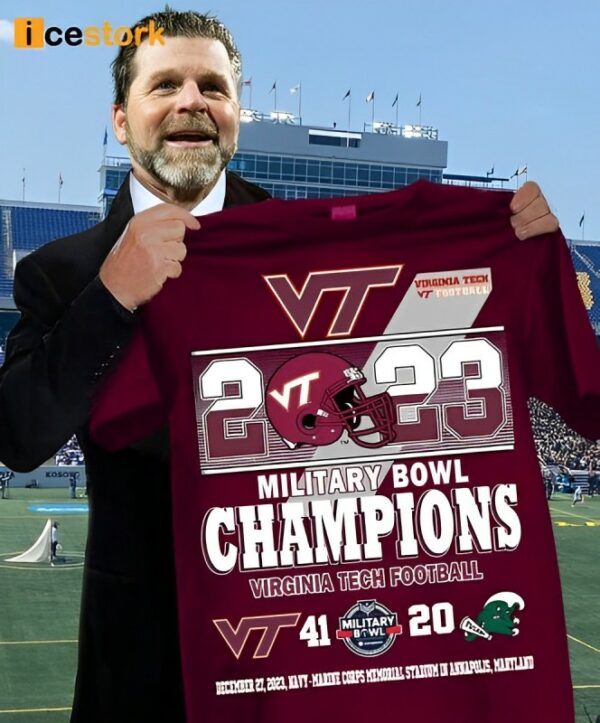 2023 Military Bowl Champions Virginia Tech Football 41-20 Tulane Football Shirt