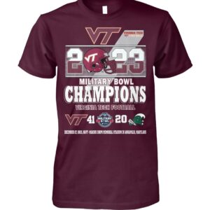 2023 Military Bowl Champions Virginia Tech Football 41 20 Tulane Football Shirt