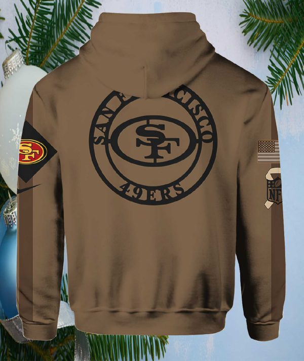 49Ers Salute To Service Veterans Day Brown Hoodie